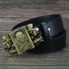 Ceinture Vintage PLAYBOY En Cuir Noir Avec Boucle Lapin Strass - Taille M (environ 102cm), Largeur 4cm - Neuf Sans étiquette