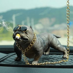 decoration-voiture-bulldog-gris