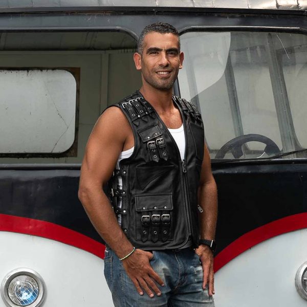Gilet en cuir biker harley davidson