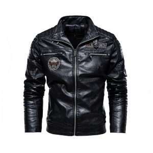 Jacket cuir biker noir