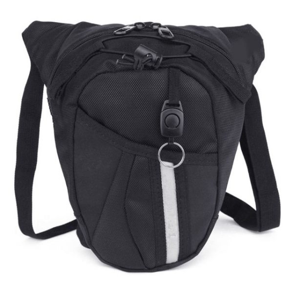 Sacoche De Jambe Moto Réglable – Imperméable, Tissu Oxford – Pour Homme, Activités Plein Air – Gris