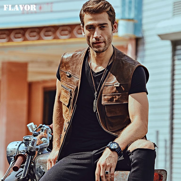 Veste en cuir sans manche pour un style biker tr?�s viril | Fun tuning